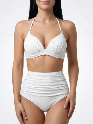 Bikini con Top Drapeado y Cintura Alta Ref. 0726 - Marea Bella Swimwear