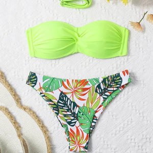 Bikini con Top Versátil y Estampado Tropical Ref. 0500 - Marea Bella Swimwear