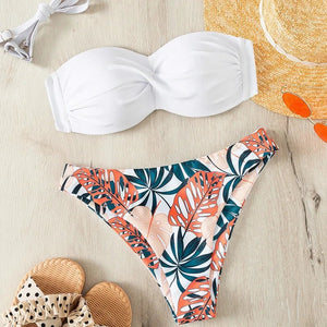 Bikini con Top Versátil y Estampado Tropical Ref. 0500 - Marea Bella Swimwear