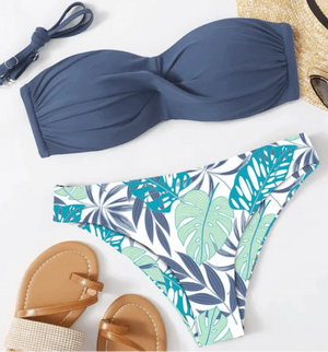 Bikini con Top Versátil y Estampado Tropical Ref. 0500 - Marea Bella Swimwear
