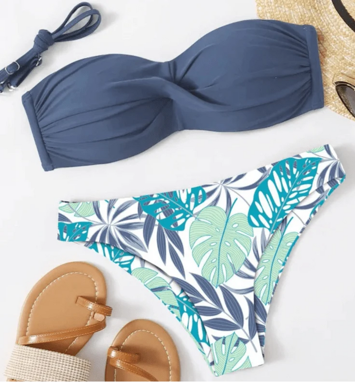 Bikini con Top Versátil y Estampado Tropical Ref. 0500 - Marea Bella Swimwear