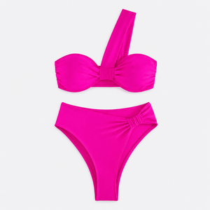 Bikini de Un Hombro con Detalle Retorcido Ref. 0755 - Marea Bella Swimwear