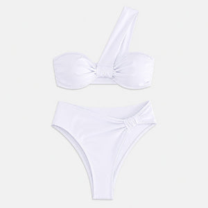 Bikini de Un Hombro con Detalle Retorcido Ref. 0755 - Marea Bella Swimwear