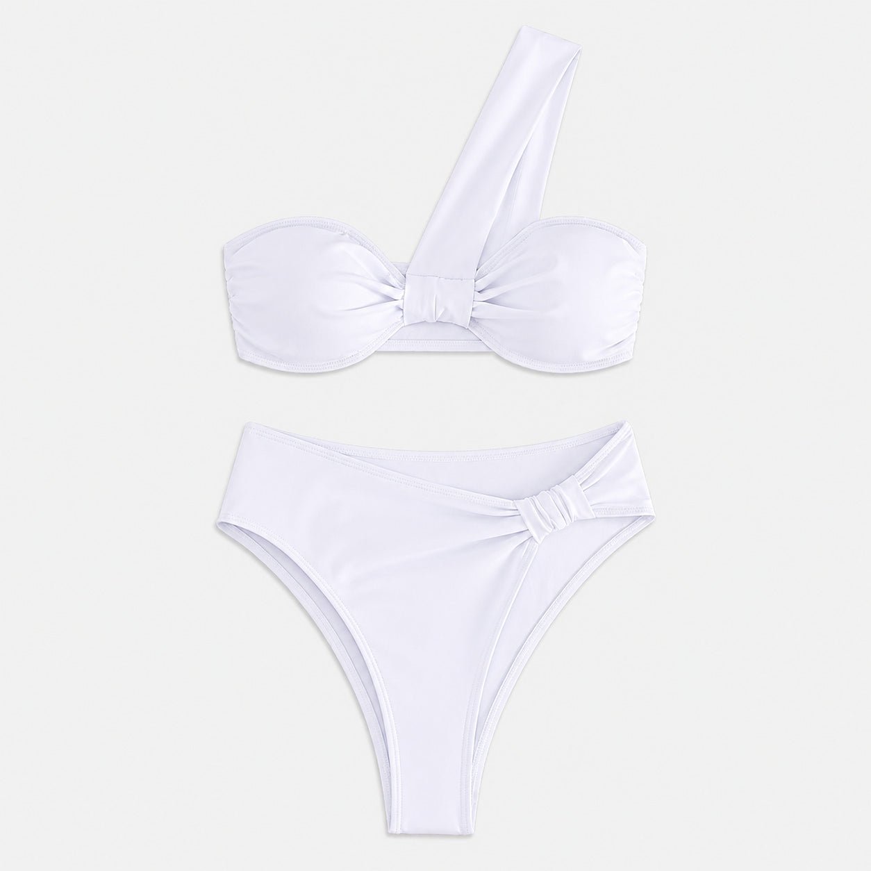 Bikini de Un Hombro con Detalle Retorcido Ref. 0755 - Marea Bella Swimwear