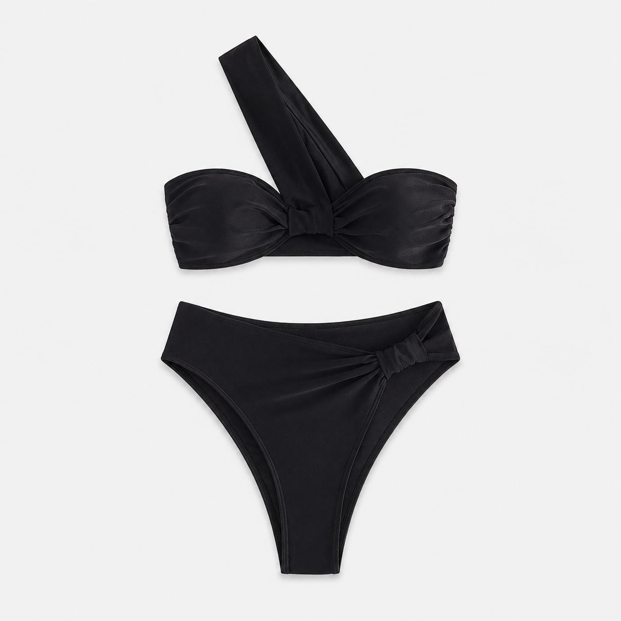 Bikini de Un Hombro con Detalle Retorcido Ref. 0755 - Marea Bella Swimwear