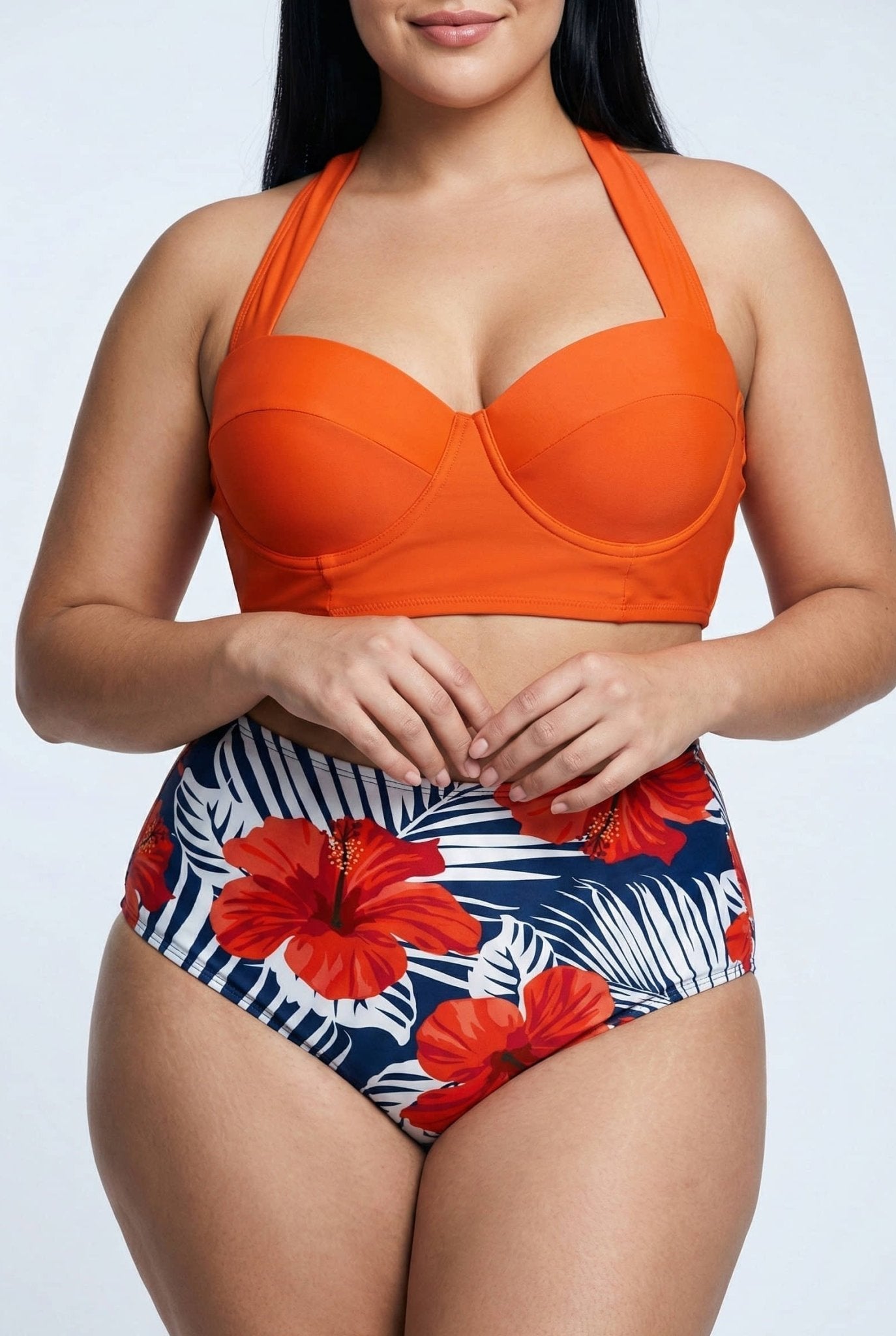Bikini Plus Size con Lazo en el Cuello y cintura alta Ref: 0658 - Marea Bella Swimwear