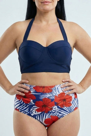 Bikini Plus Size con Lazo en el Cuello y cintura alta Ref: 0658 - Marea Bella Swimwear