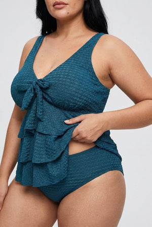 Bikini Plus Size con Volantes y Lazo Frontal Ref. 0659 - Marea Bella Swimwear