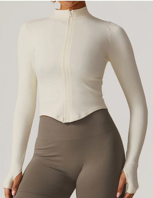 Chaqueta Deportiva Lisa con Cierre Frontal y Cuello Alto Ref. 1088 - Marea Bella Swimwear