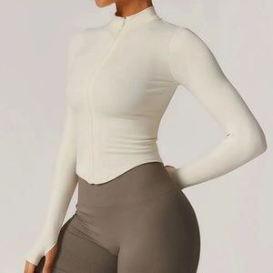 Chaqueta Deportiva Lisa con Cierre Frontal y Cuello Alto Ref. 1088 - Marea Bella Swimwear