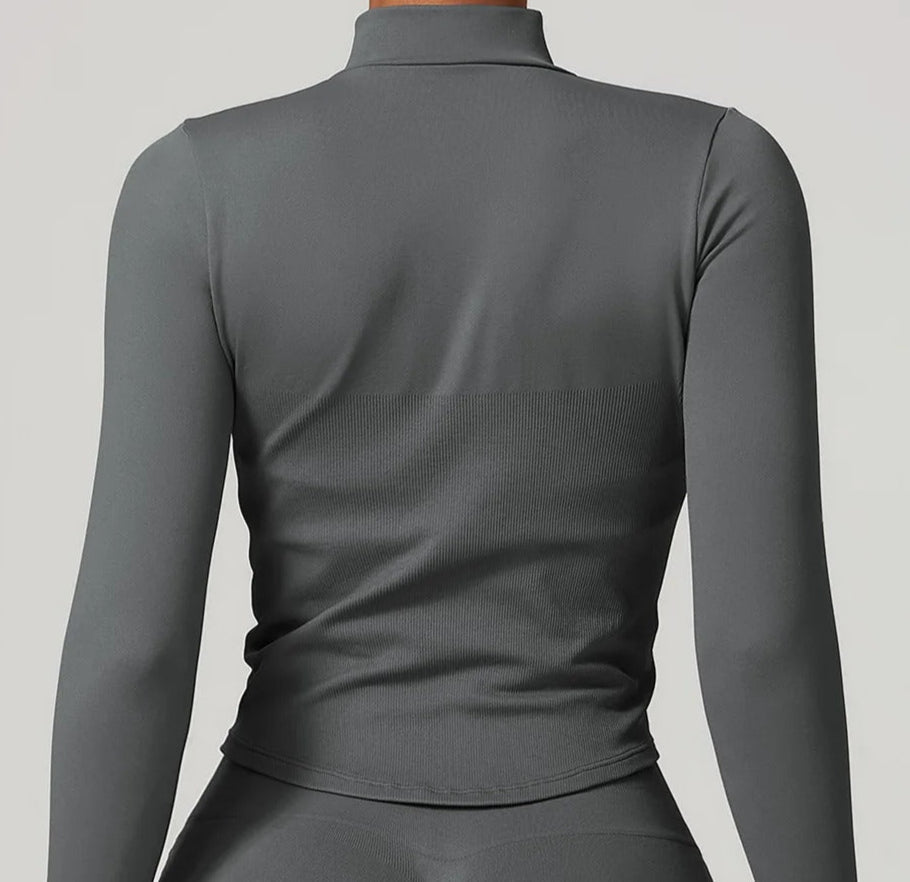 Chaqueta Deportiva Lisa con Cierre Frontal y Cuello Alto Ref. 1088 - Marea Bella Swimwear