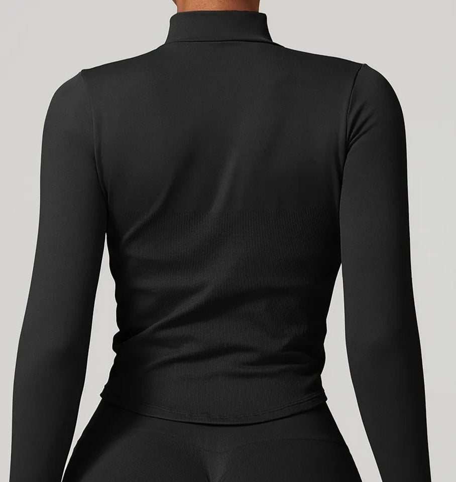 Chaqueta Deportiva Lisa con Cierre Frontal y Cuello Alto Ref. 1088 - Marea Bella Swimwear