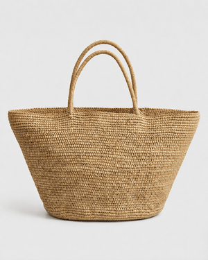 Bolso Cesta Amplia de Tejido de Rafia con Asas Dobles Ref. 0805 - Marea Bella Swimwear