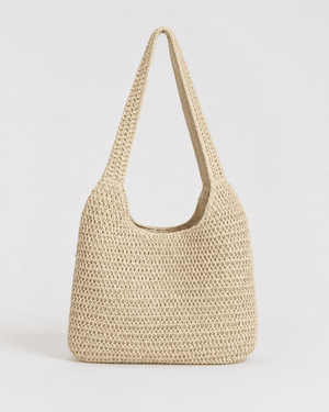 Bolso Hobo Arco de Tejido de Rafia con Asa Integrada Ref. 0802 - Marea Bella Swimwear
