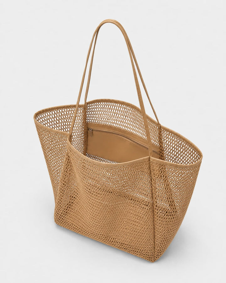 Bolso Tote de Rafia con Trama Abierta y Asas Largas Ref. 0807 - Marea Bella Swimwear