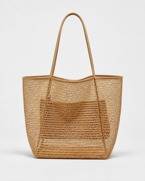 Bolso Tote de Rafia con Trama Abierta y Asas Largas Ref. 0807 - Marea Bella Swimwear