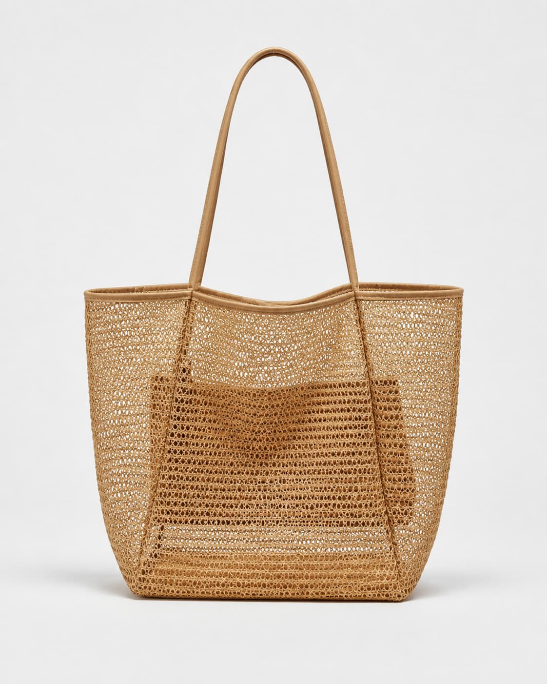 Bolso Tote de Rafia con Trama Abierta y Asas Largas Ref. 0807 - Marea Bella Swimwear