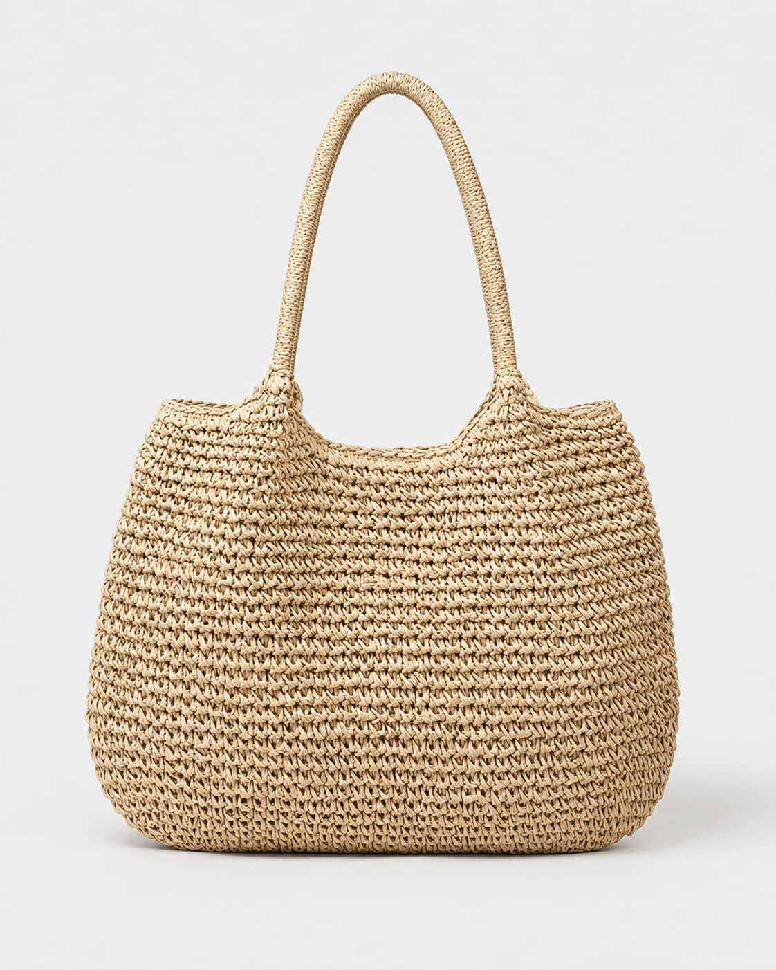Bolso Tote Redondeado de Tejido de Rafia con Asas Dobles Ref. 0803 - Marea Bella Swimwear