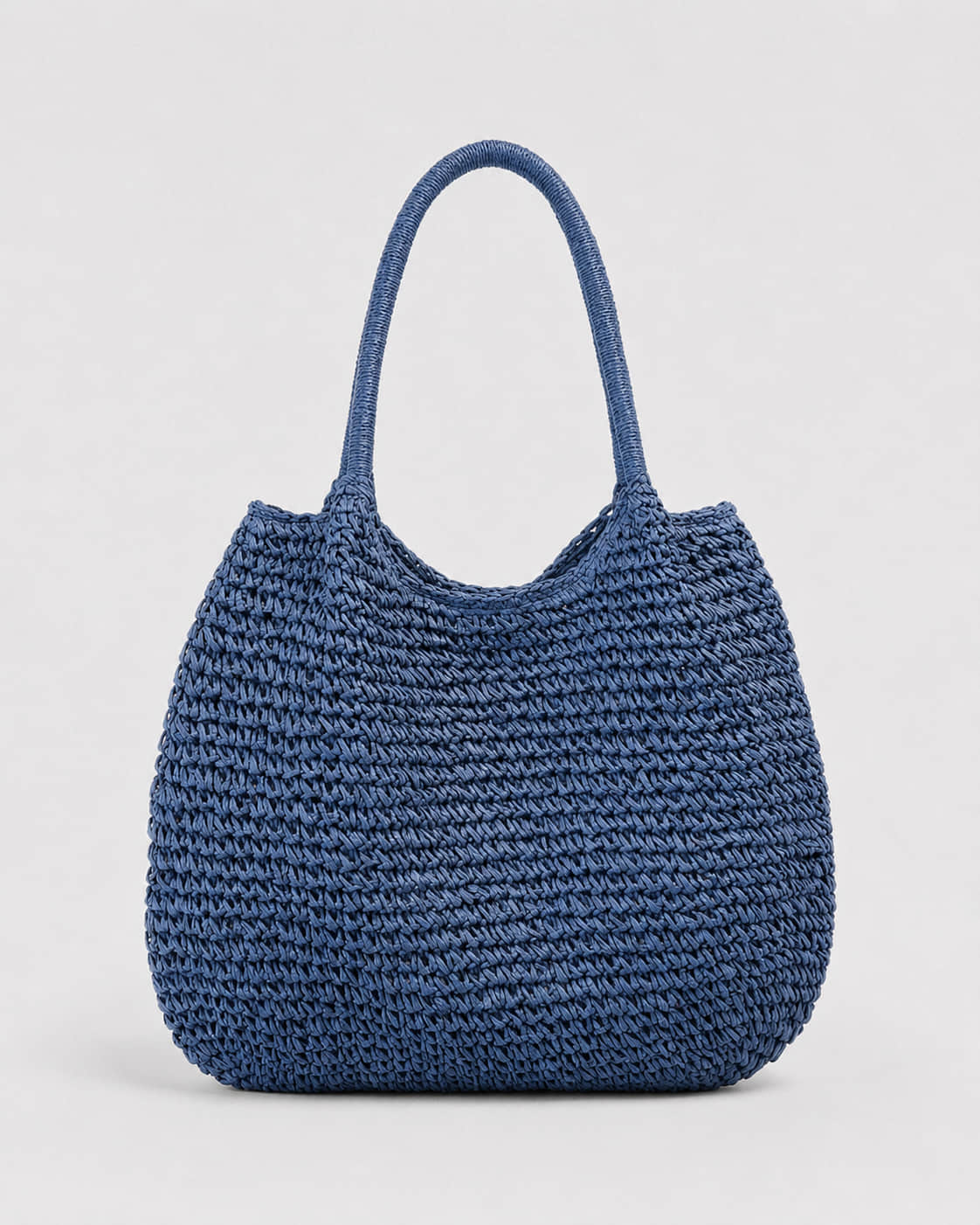 Bolso Tote Redondeado de Tejido de Rafia con Asas Dobles Ref. 0803 - Marea Bella Swimwear