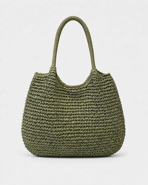 Bolso Tote Redondeado de Tejido de Rafia con Asas Dobles Ref. 0803 - Marea Bella Swimwear