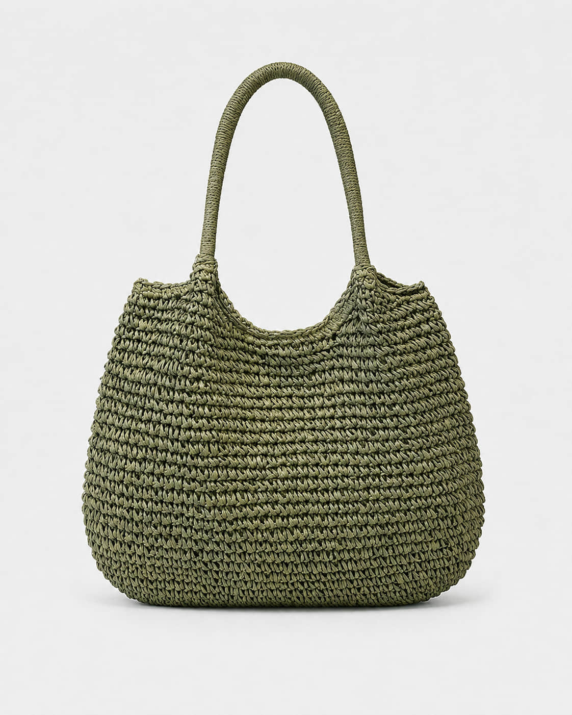 Bolso Tote Redondeado de Tejido de Rafia con Asas Dobles Ref. 0803 - Marea Bella Swimwear