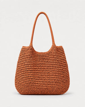 Bolso Tote Redondeado de Tejido de Rafia con Asas Dobles Ref. 0803 - Marea Bella Swimwear