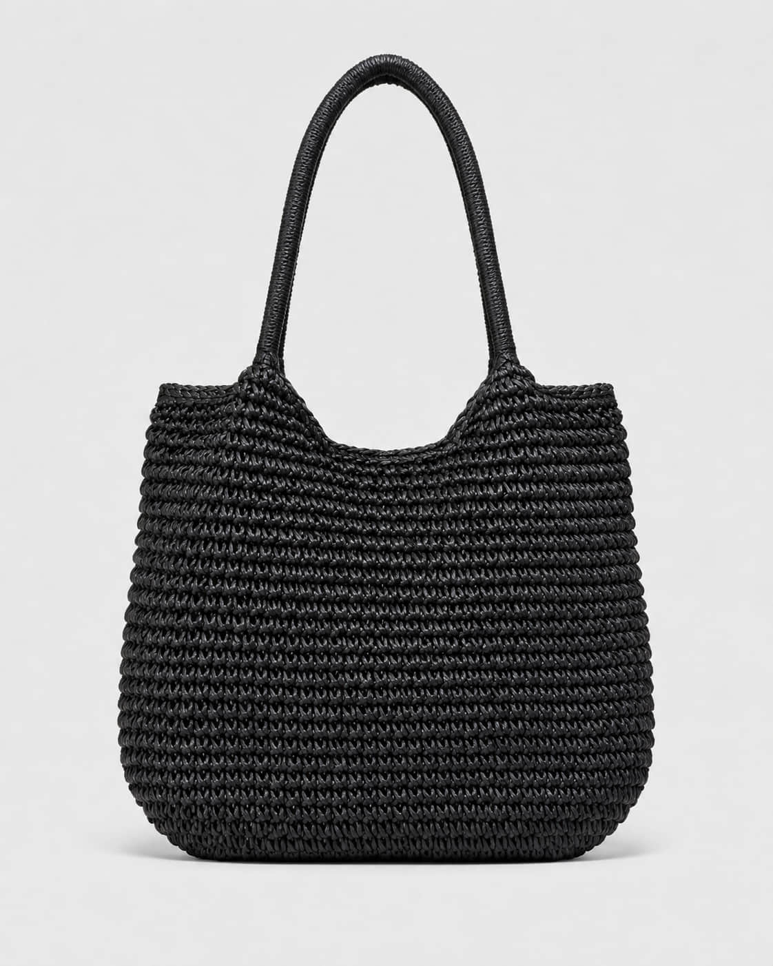 Bolso Tote Redondeado de Tejido de Rafia con Asas Dobles Ref. 0803 - Marea Bella Swimwear