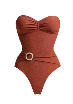Conjunto con Adorno en Anilla y Pantalón Palazzo Cruzado Ref. 0595 - Marea Bella Swimwear