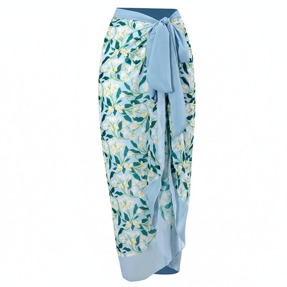Conjunto de Bikini con Estampado Floral y Falda Pareo Ref. 0571 - Marea Bella Swimwear