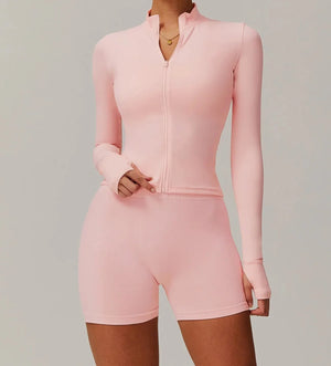 Conjunto Deportivo con Chaqueta de Manga Larga y Short Ref. 1061 - Marea Bella Swimwear
