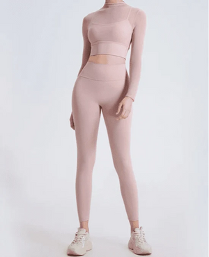 Conjunto Deportivo con Top de Manga Larga en Tul y Leggings Ref. 1040 - Marea Bella Swimwear