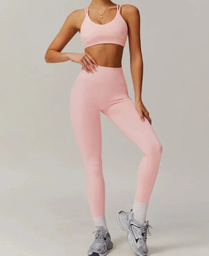 Conjunto Deportivo con Top de Tiras Dobles y Leggings Ref. 1060 - Marea Bella Swimwear