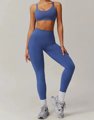 Conjunto Deportivo con Top de Tiras Dobles y Leggings Ref. 1060 - Marea Bella Swimwear