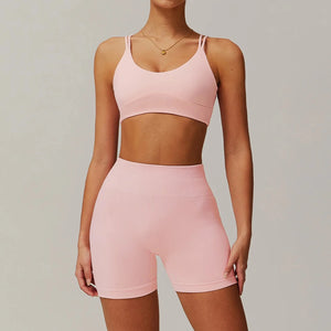 Conjunto Deportivo con Top de Tiras Dobles y Short Ref. 1059 - Marea Bella Swimwear