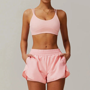 Conjunto Deportivo con Top de Tiras Dobles y Short Ref. 1063 - Marea Bella Swimwear