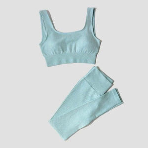 Conjunto Deportivo con Top y Leggings de Tejido Acanalado Ref. 1012 - Marea Bella Swimwear