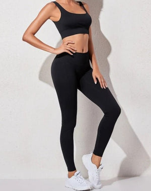 Conjunto Deportivo con Top y Leggings de Tejido Acanalado Ref. 1012 - Marea Bella Swimwear