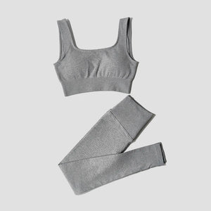 Conjunto Deportivo con Top y Leggings de Tejido Acanalado Ref. 1012 - Marea Bella Swimwear