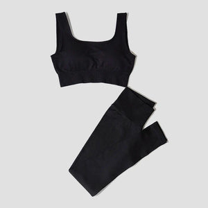 Conjunto Deportivo con Top y Leggings de Tejido Acanalado Ref. 1012 - Marea Bella Swimwear