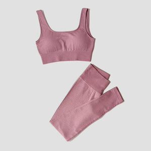 Conjunto Deportivo con Top y Leggings de Tejido Acanalado Ref. 1012 - Marea Bella Swimwear