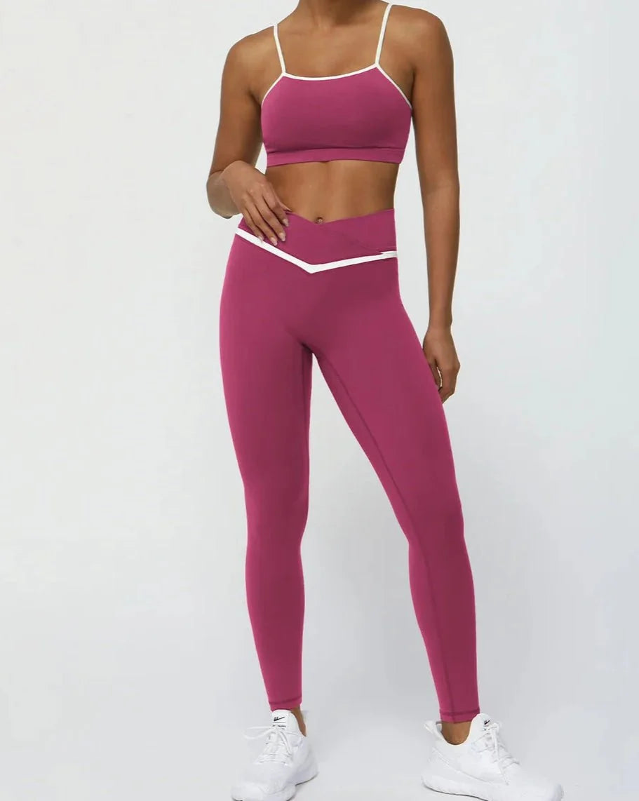 Conjunto Deportivo Top de Tirantes Finos y Leggings Ref. 1046 - Marea Bella Swimwear