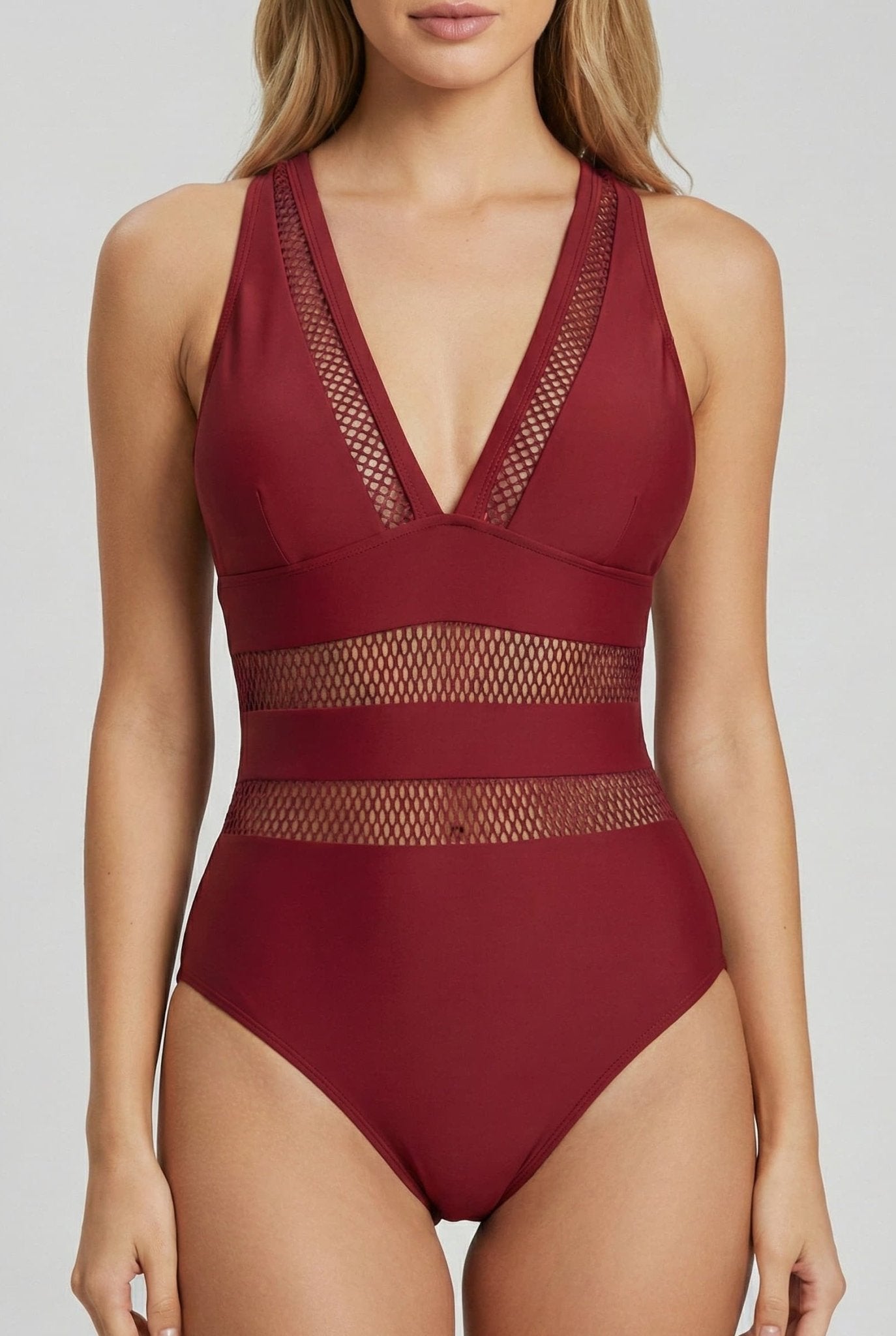 Bañador con Detalles en Tul y Escote en V Ref. 0775 - Marea Bella Swimwear