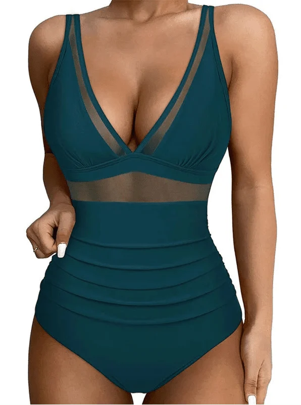 Bañador con Recortes de Malla y Frunces en la Cintura Ref. 0462 - Marea Bella Swimwear