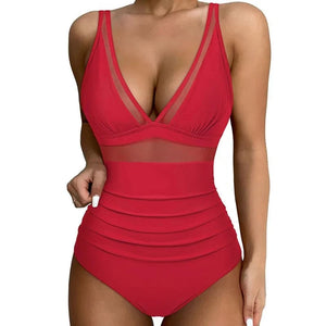 Bañador con Recortes de Malla y Frunces en la Cintura Ref. 0462 - Marea Bella Swimwear