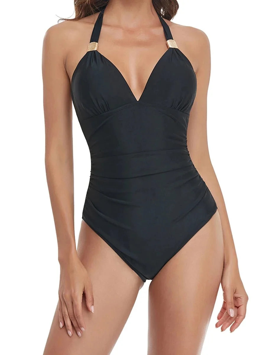 Bañador con Tirantes de Lazo y Detalles Fruncidos Ref. 0461 - Marea Bella Swimwear