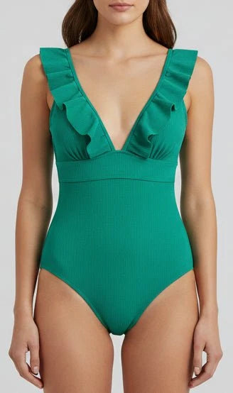Bañador con Volantes y Recorte en V Ref. 0185 - Marea Bella Swimwear
