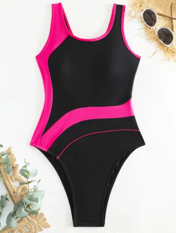 Bañador Deportivo con Recortes en Contraste Ref. 0453 - Marea Bella Swimwear