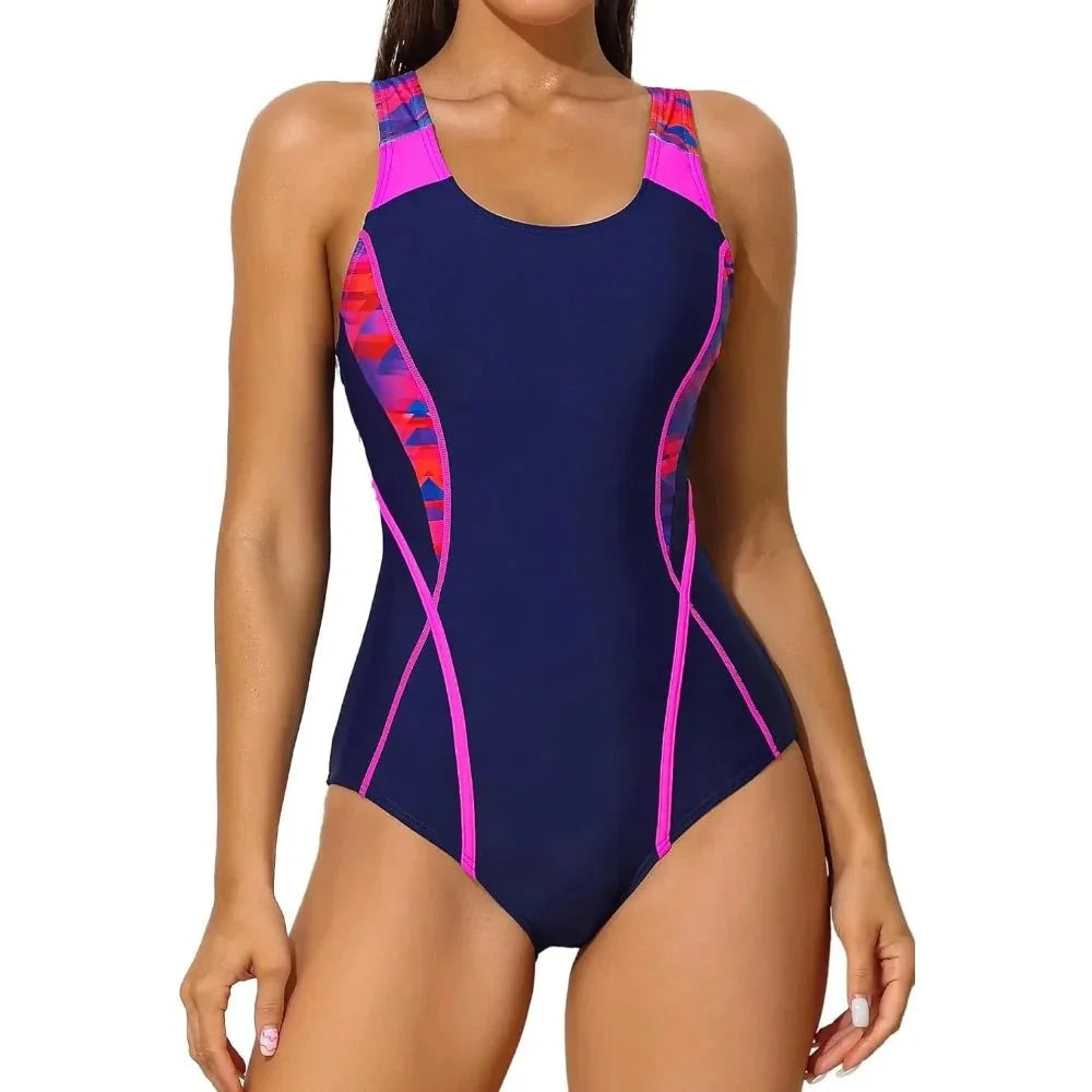 Bañador Deportivo con Tirantes Anchos y Laterales Estampados Ref. 0680 - Marea Bella Swimwear