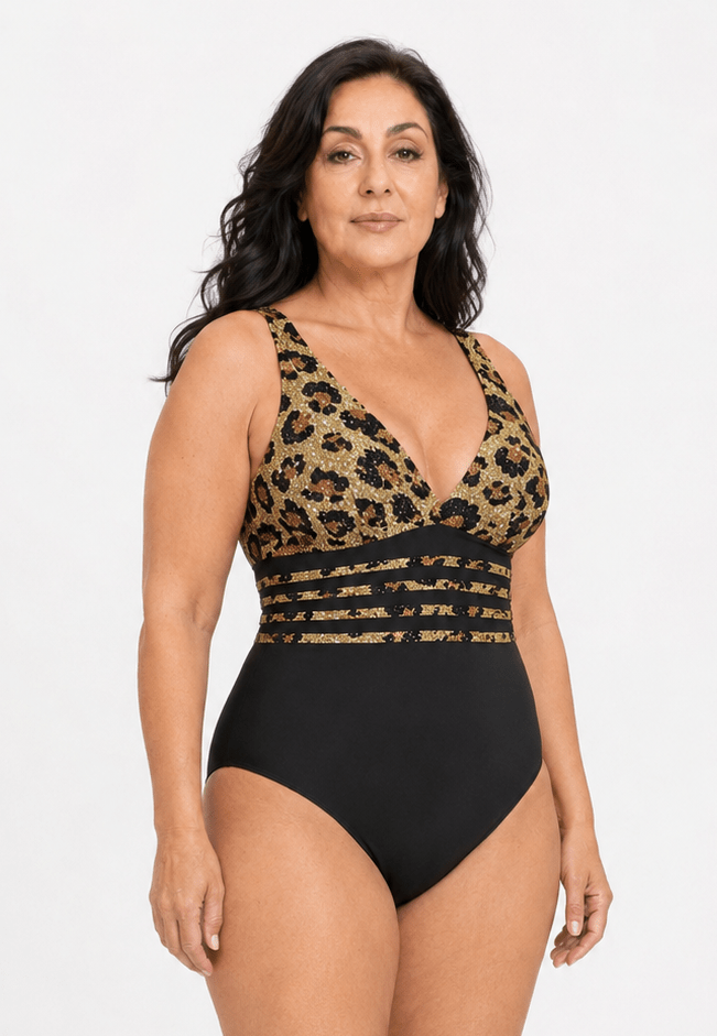 Bañador Escote V con Espalda Cruzada y Bandas Ref. 0183 - Marea Bella Swimwear