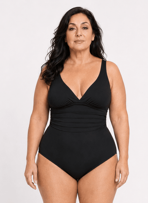 Bañador Escote V con Espalda Cruzada y Bandas Ref. 0183 - Marea Bella Swimwear